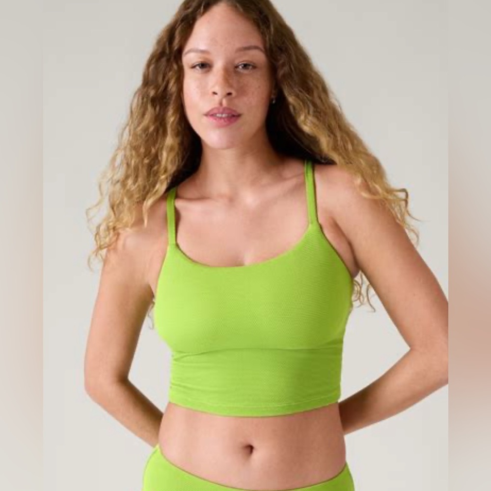NWT Athleta Scoop Crop Tankini Large. Green . D/DD. Close to Lime Green